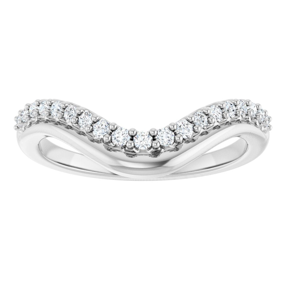 14K Diamond Double Row Contour Band