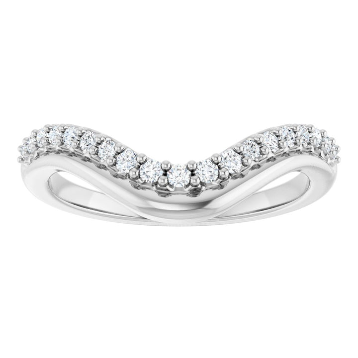 14K Diamond Double Row Contour Band