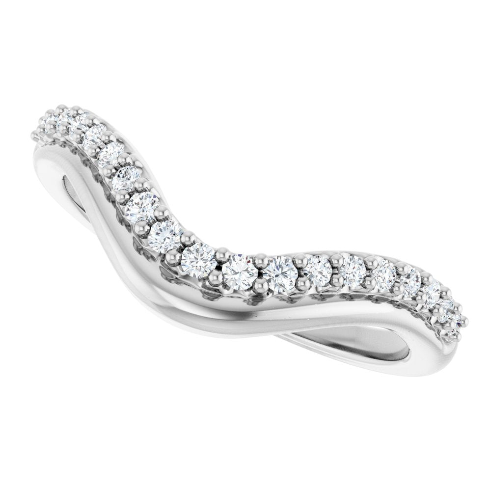 14K Diamond Double Row Contour Band