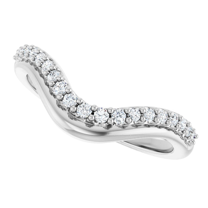 14K Diamond Double Row Contour Band