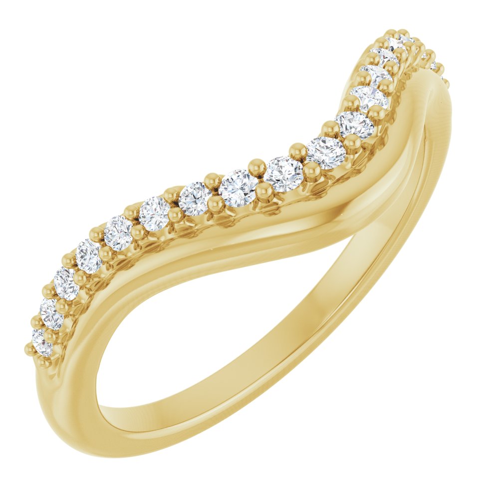 14K Diamond Double Row Contour Band