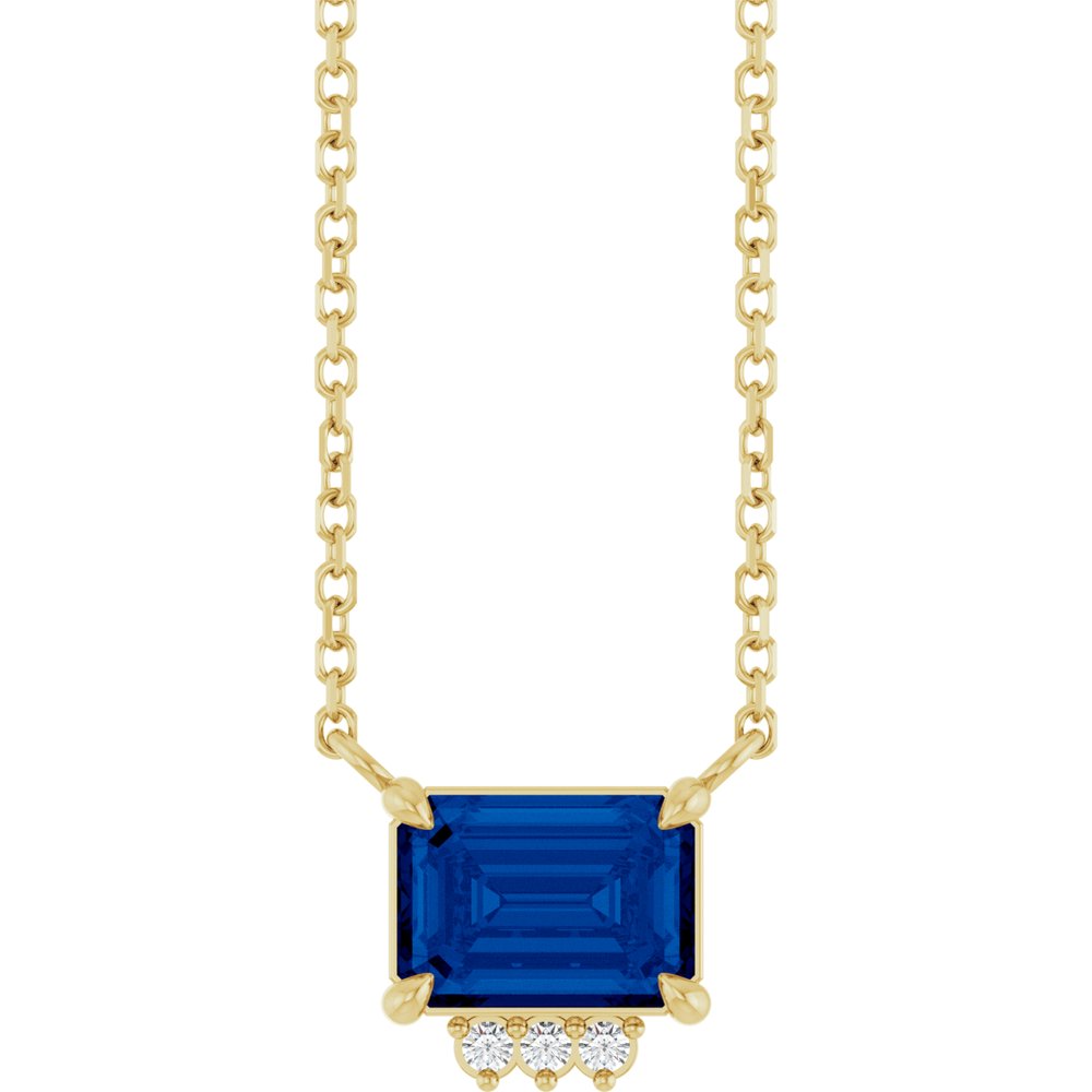 14K Diamond &amp; Gemstone Claw-Prong Necklace