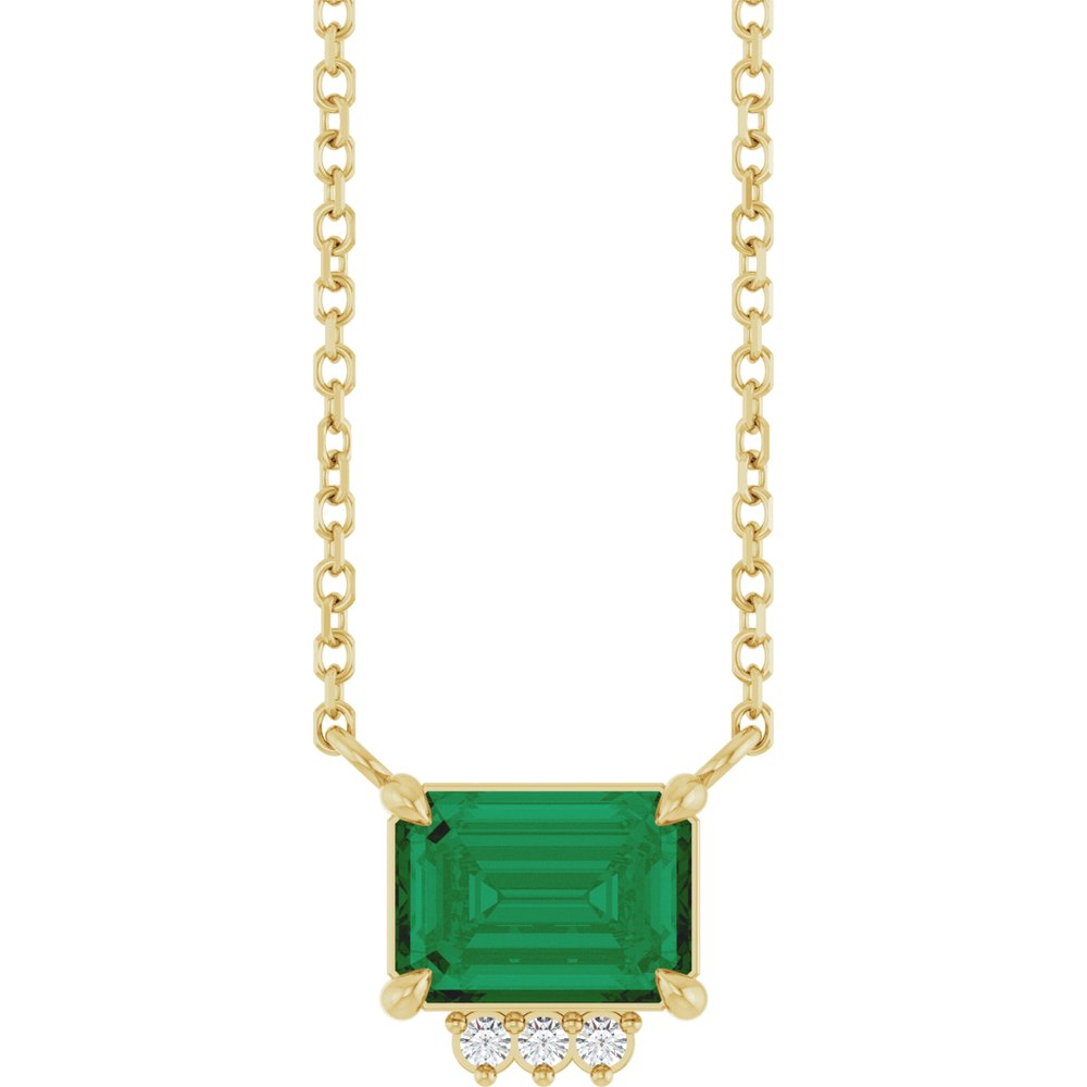 14K Diamond &amp; Gemstone Claw-Prong Necklace