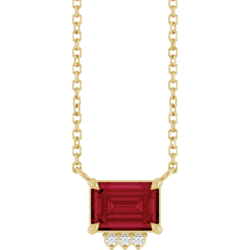 14K Diamond &amp; Gemstone Claw-Prong Necklace