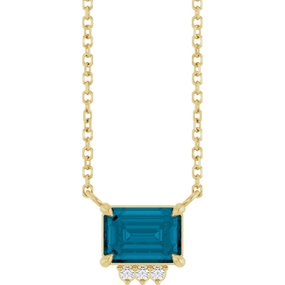 14K Diamond &amp; Gemstone Claw-Prong Necklace