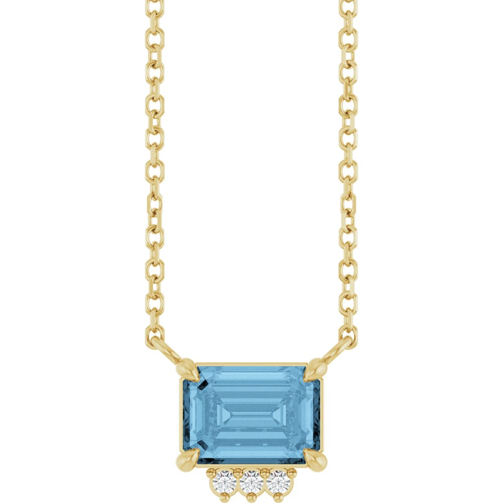 14K Diamond &amp; Gemstone Claw-Prong Necklace