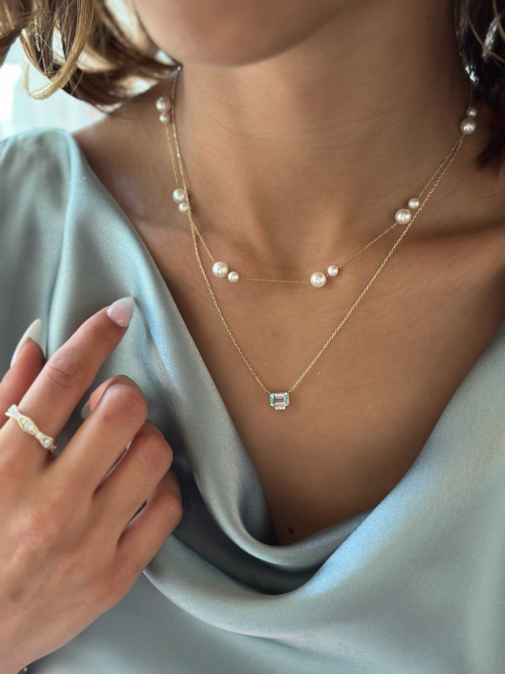 14K Diamond &amp; Gemstone Claw-Prong Necklace