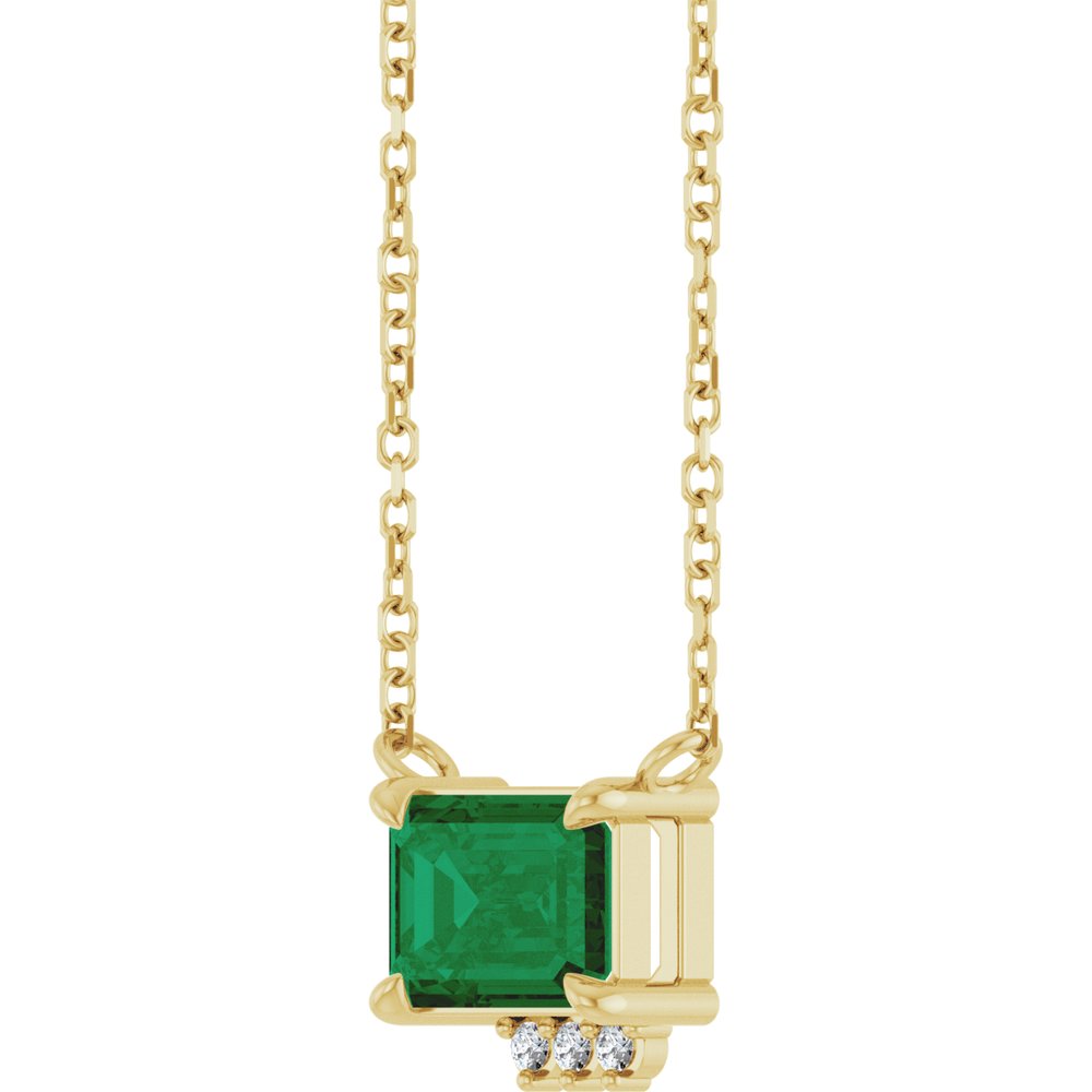 14K Diamond &amp; Gemstone Claw-Prong Necklace