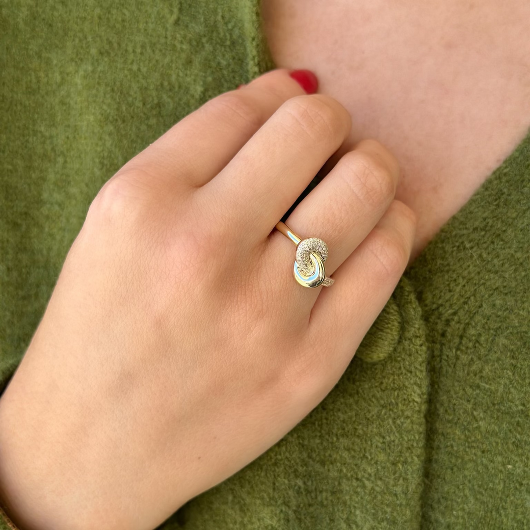 14K Diamond &amp; Gold Jumbo Love Knot Ring-Embark Fine Jewelry
