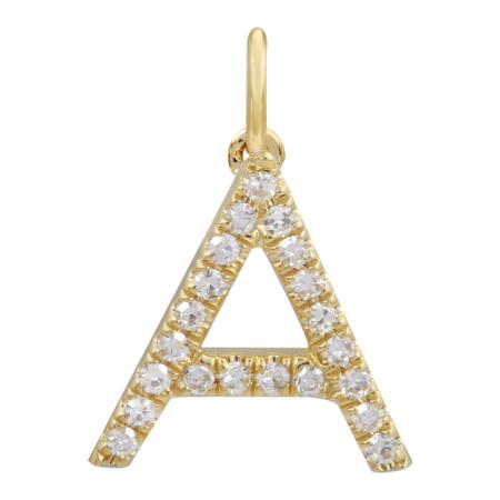 14K Diamond Initial Charm