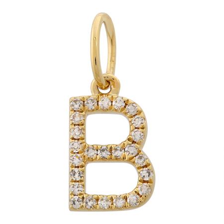 14K Diamond Initial Charm