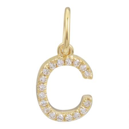 14K Diamond Initial Charm