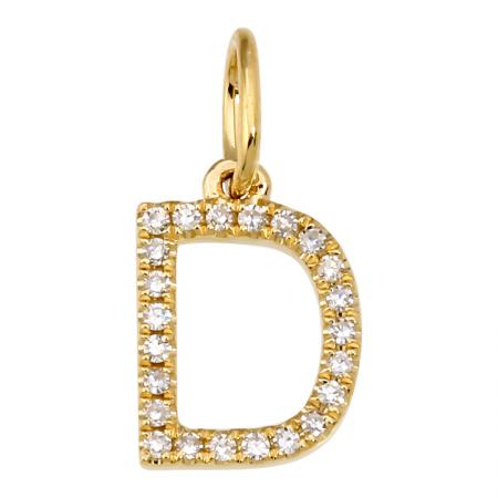 14K Diamond Initial Charm