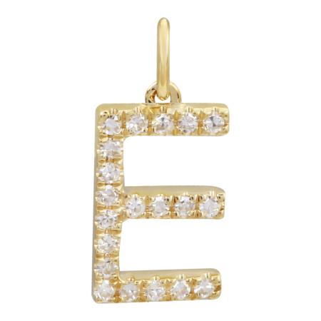 14K Diamond Initial Charm