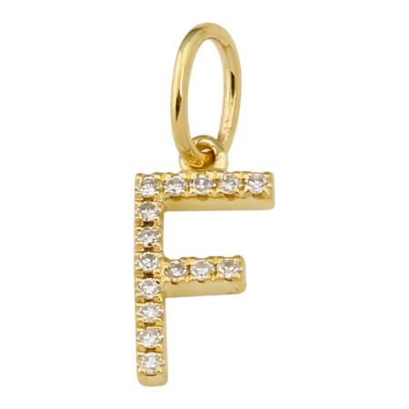14K Diamond Initial Charm