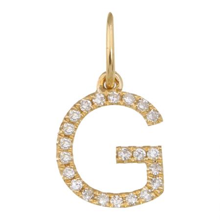 14K Diamond Initial Charm