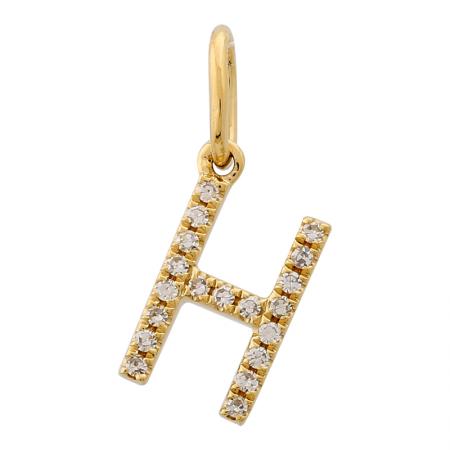 14K Diamond Initial Charm