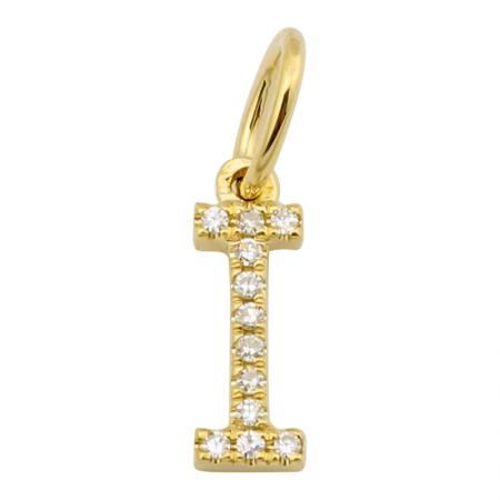 14K Diamond Initial Charm