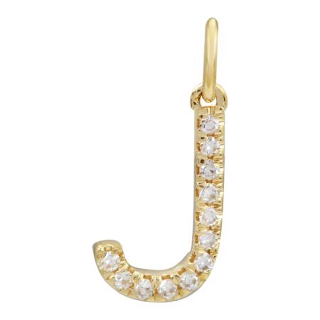 14K Diamond Initial Charm