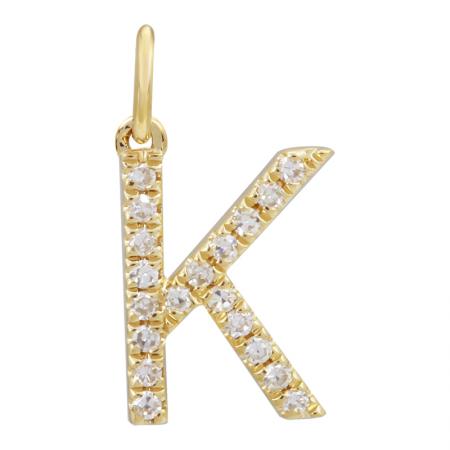 14K Diamond Initial Charm