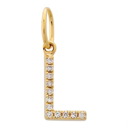 14K Diamond Initial Charm