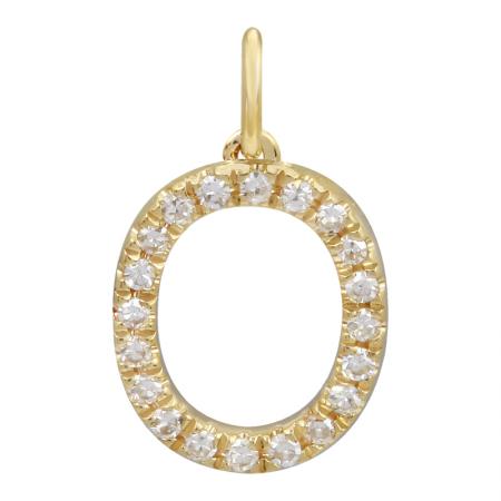 14K Diamond Initial Charm