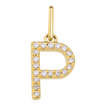 14K Diamond Initial Charm