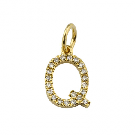 14K Diamond Initial Charm