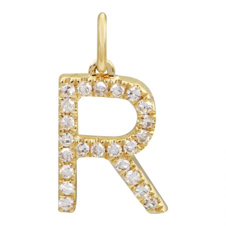 14K Diamond Initial Charm