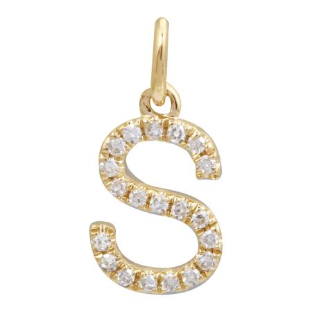 14K Diamond Initial Charm