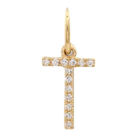 14K Diamond Initial Charm