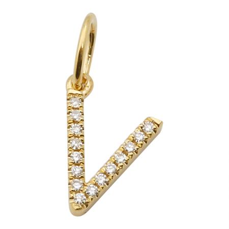 14K Diamond Initial Charm