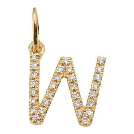 14K Diamond Initial Charm