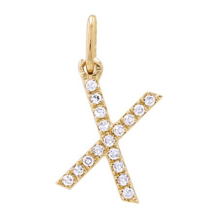 14K Diamond Initial Charm