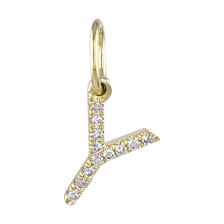 14K Diamond Initial Charm