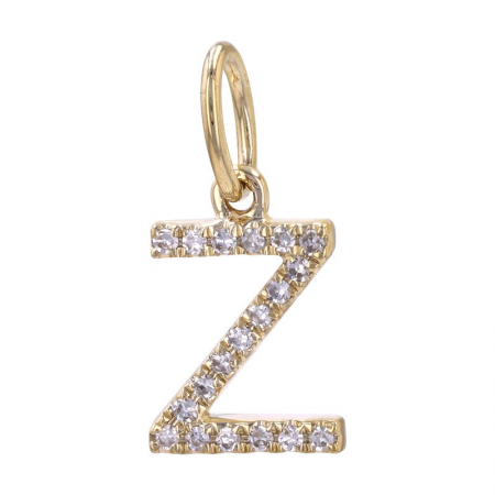 14K Diamond Initial Charm