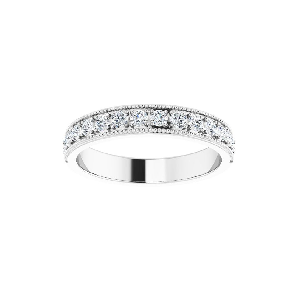 14K Diamond Milgrain Anniversary Band