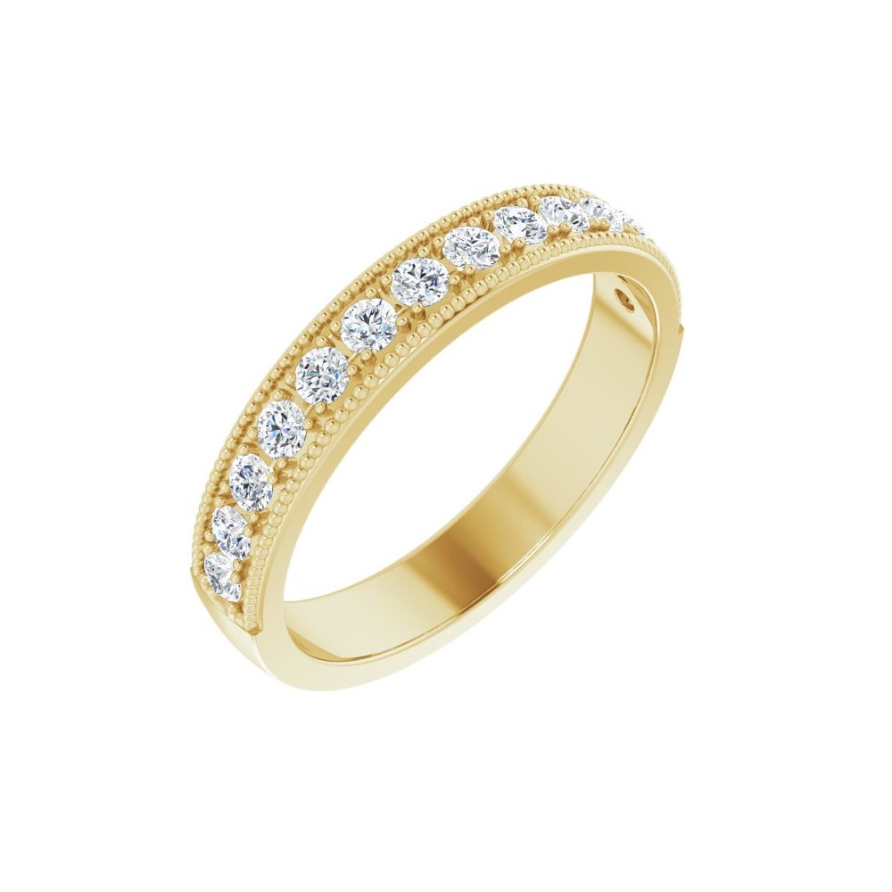 14K Diamond Milgrain Anniversary Band
