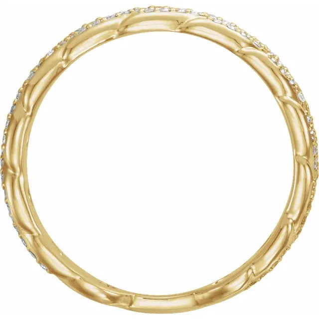 14K Diamond Pave Chain Link Ring