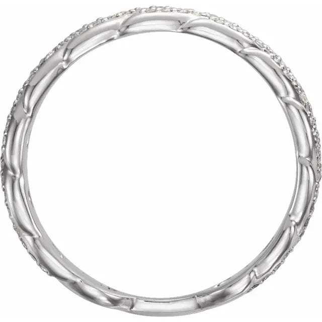 14K Diamond Pave Chain Link Ring
