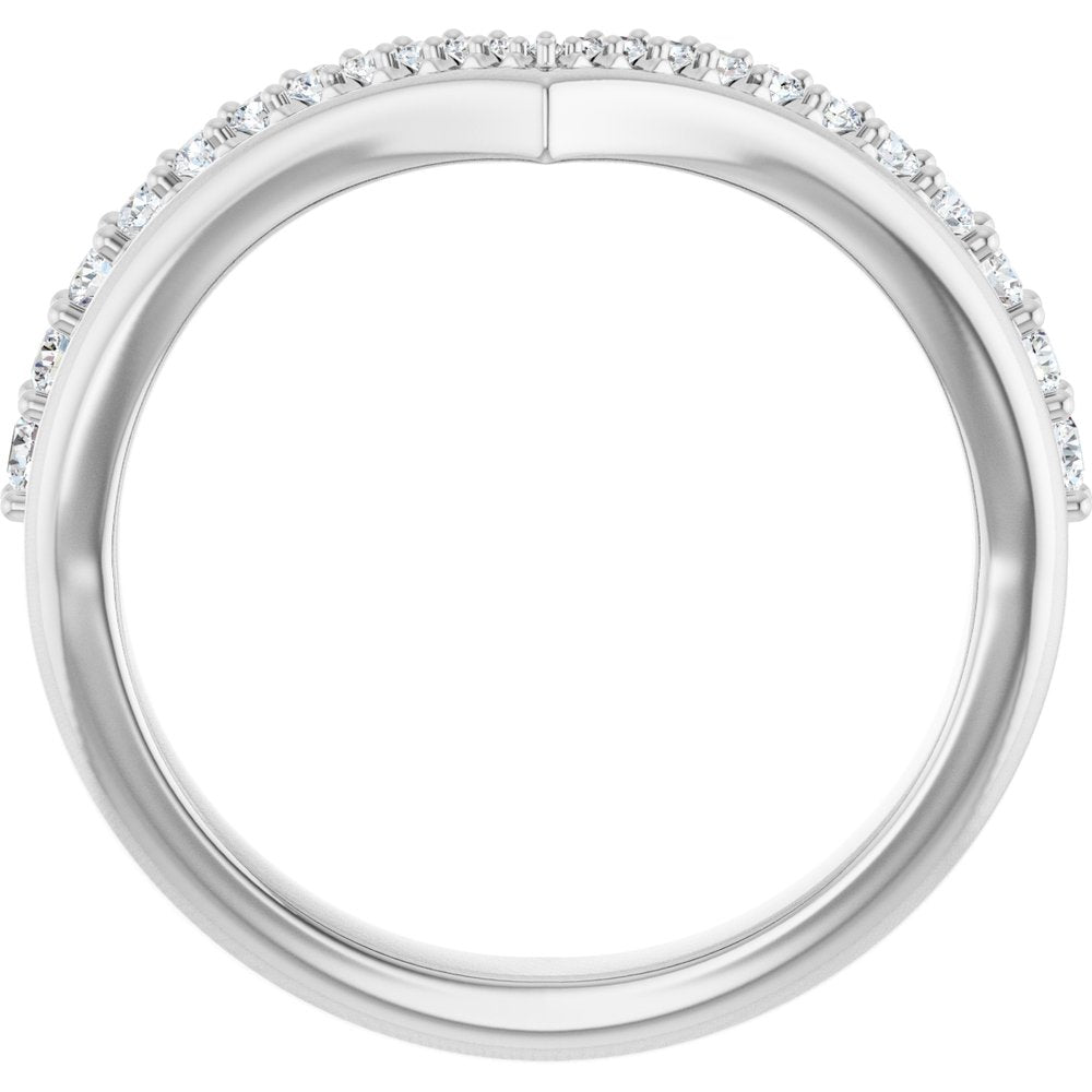 14K Diamond Pave Contour Band