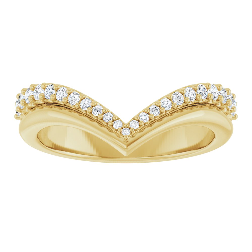 14K Diamond Pave Contour Band