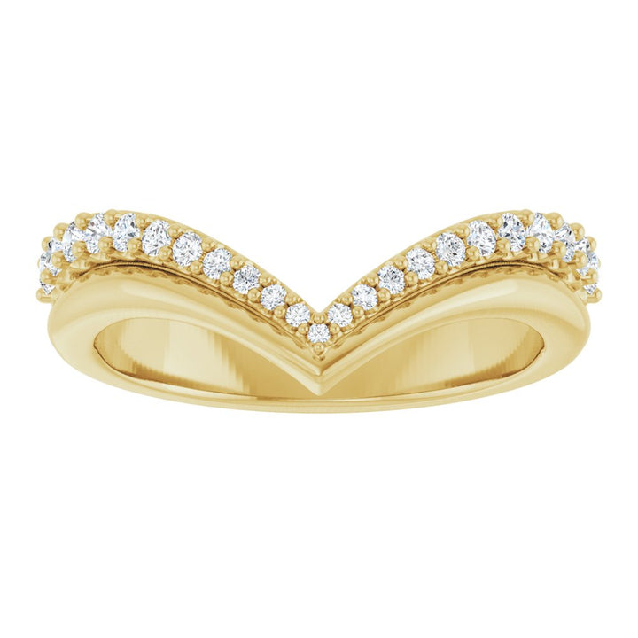 14K Diamond Pave Contour Band