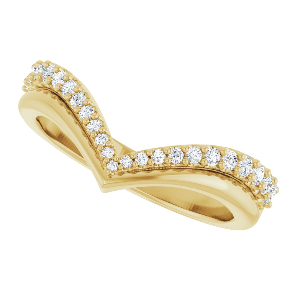 14K Diamond Pave Contour Band