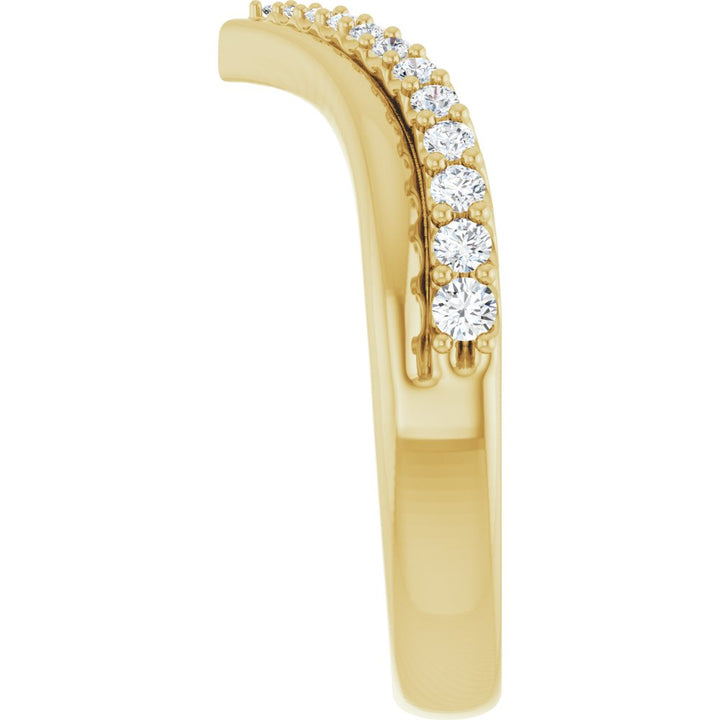 14K Diamond Pave Contour Band