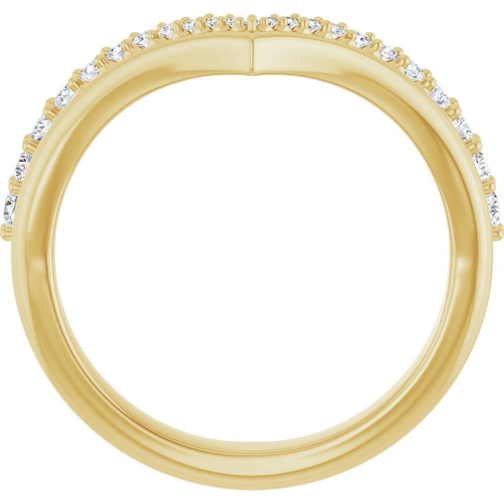 14K Diamond Pave Contour Band