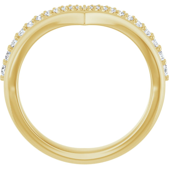14K Diamond Pave Contour Band