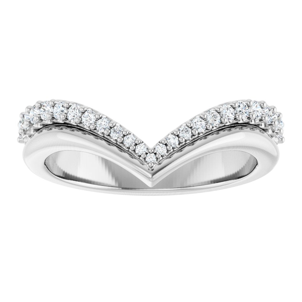 14K Diamond Pave Contour Band