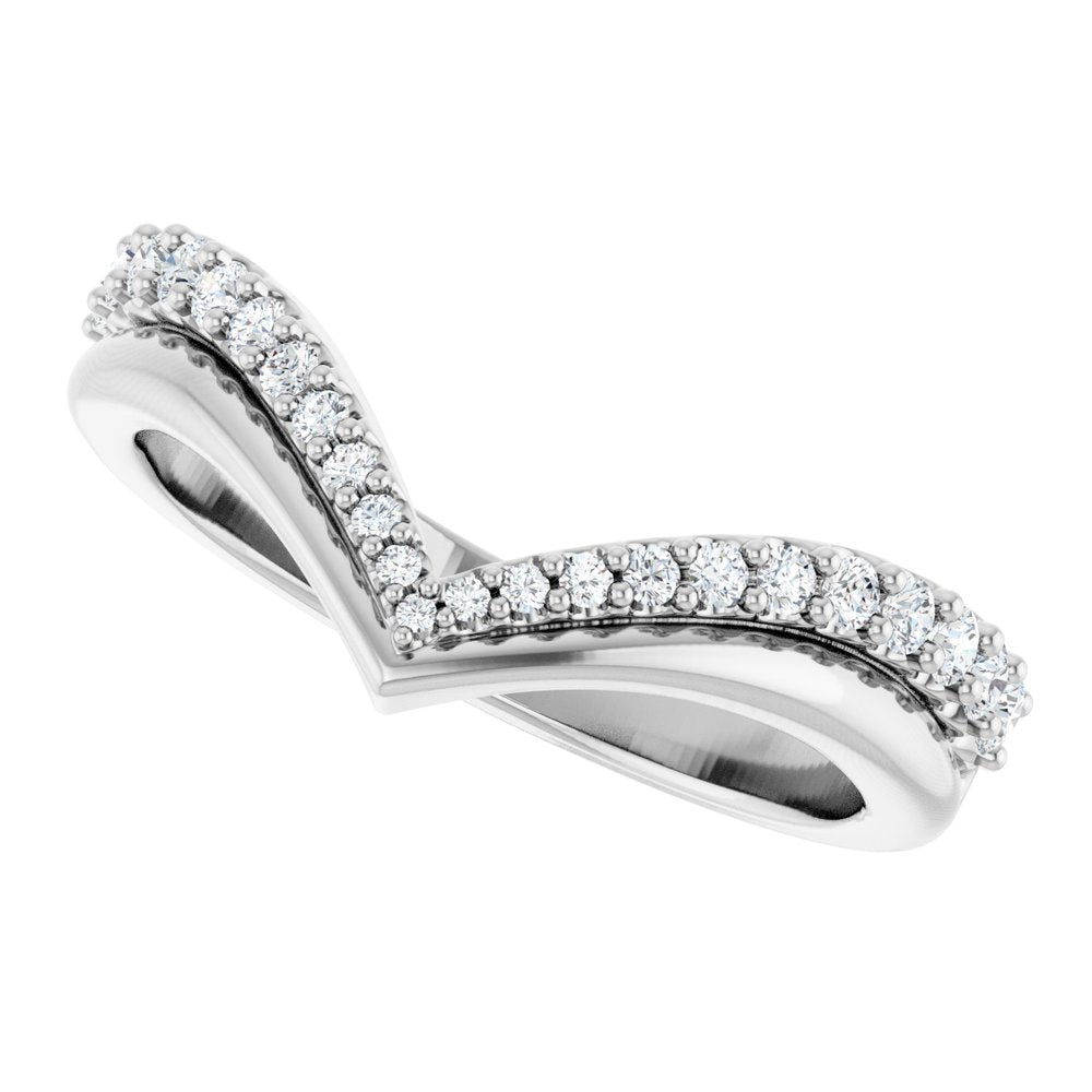 14K Diamond Pave Contour Band