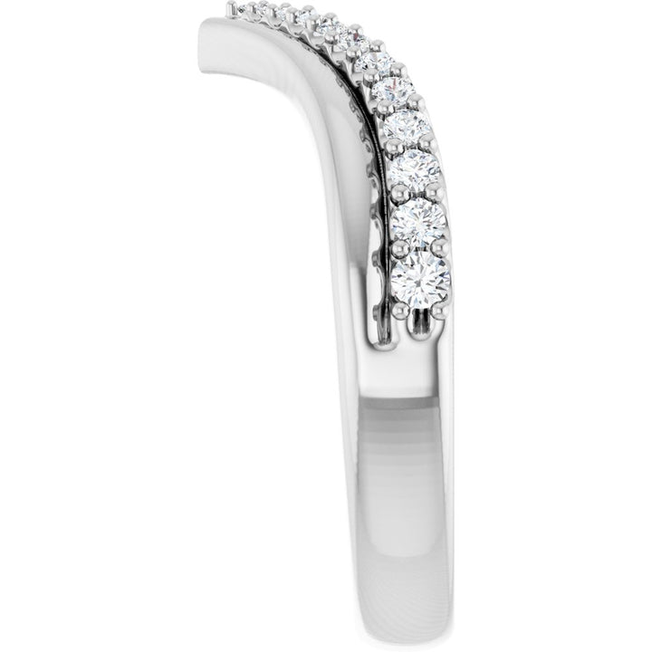 14K Diamond Pave Contour Band